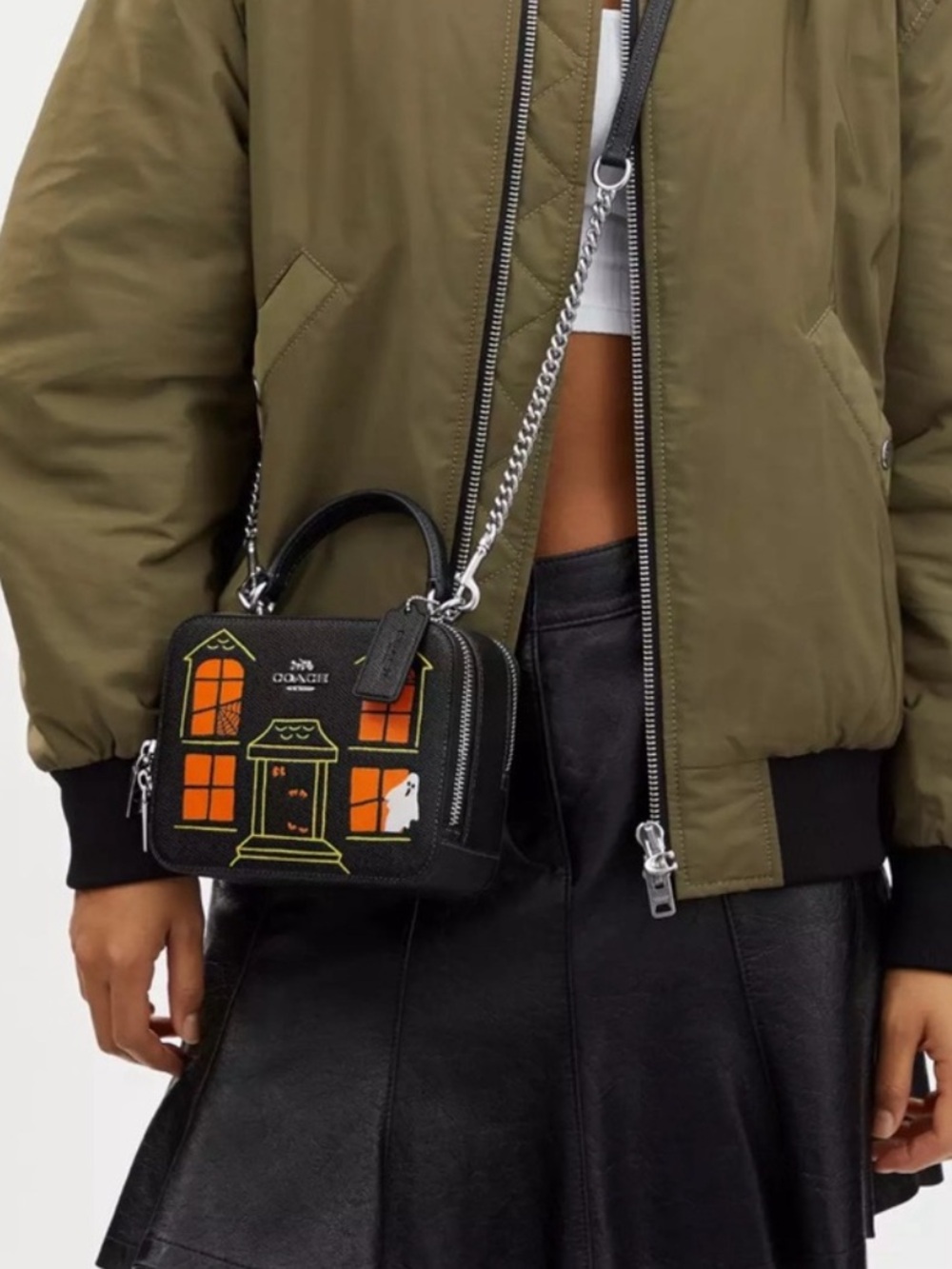 Coach Box Crossbody Halloween Haunted House Purse